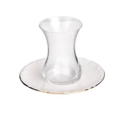 MARIA Gold Türkische Teegläser Set 12-teilig 6 Personen Set