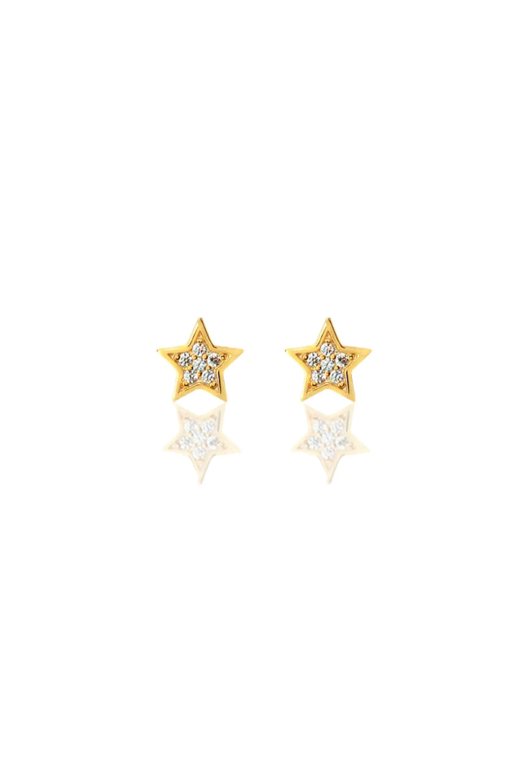 Pendientes STAR CZ en plata de ley y baño de oro