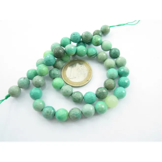 1 filo crisoprasio naturale sfaccettato di 10 mm