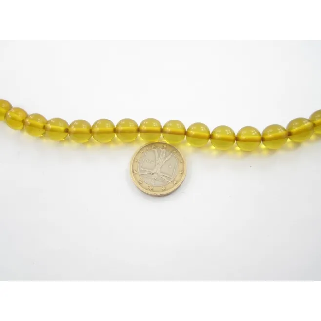 19 PERLE DI  AMBRA CHIARA COMPOSTA DI 10 MM