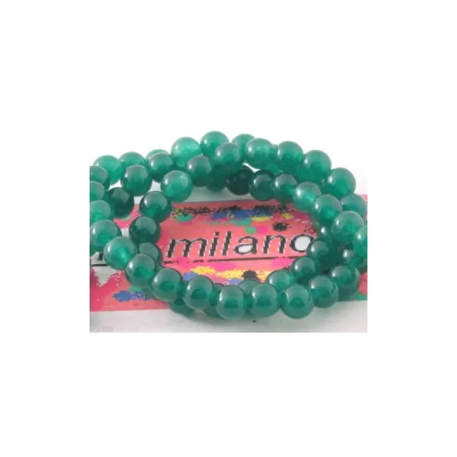 1 FILO  DI PIETRE GIADA VERDE  CABOCHON  64PIETRE 6 MM