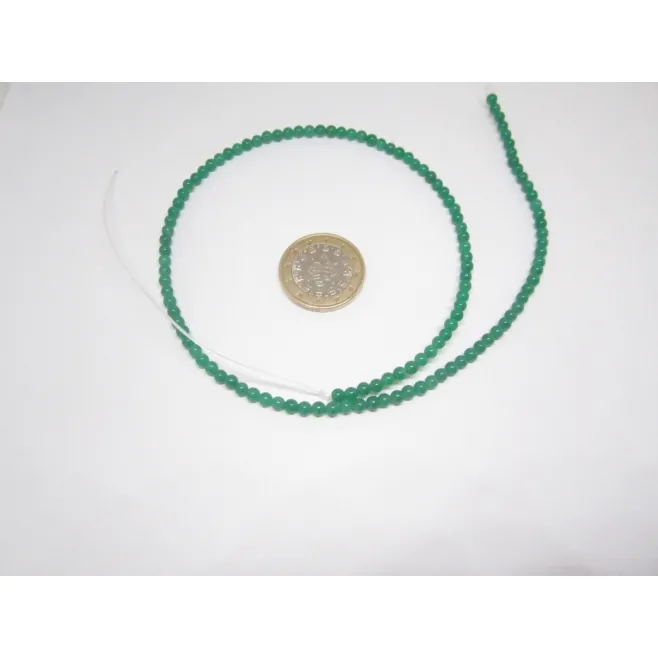 1 FILO  DI PIETRE GIADA VERDE SFERE CABOCHON  4 MM