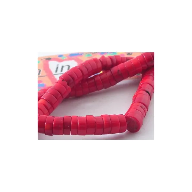 1  FILO  DISCHETTI  CORALLO BAMBU' 10X4/5  MM