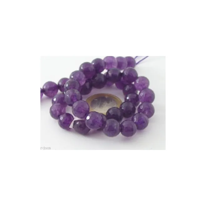 1 FILO PIETRE GIADA COREANA VIOLA SFACCETTATA DA  10 MM