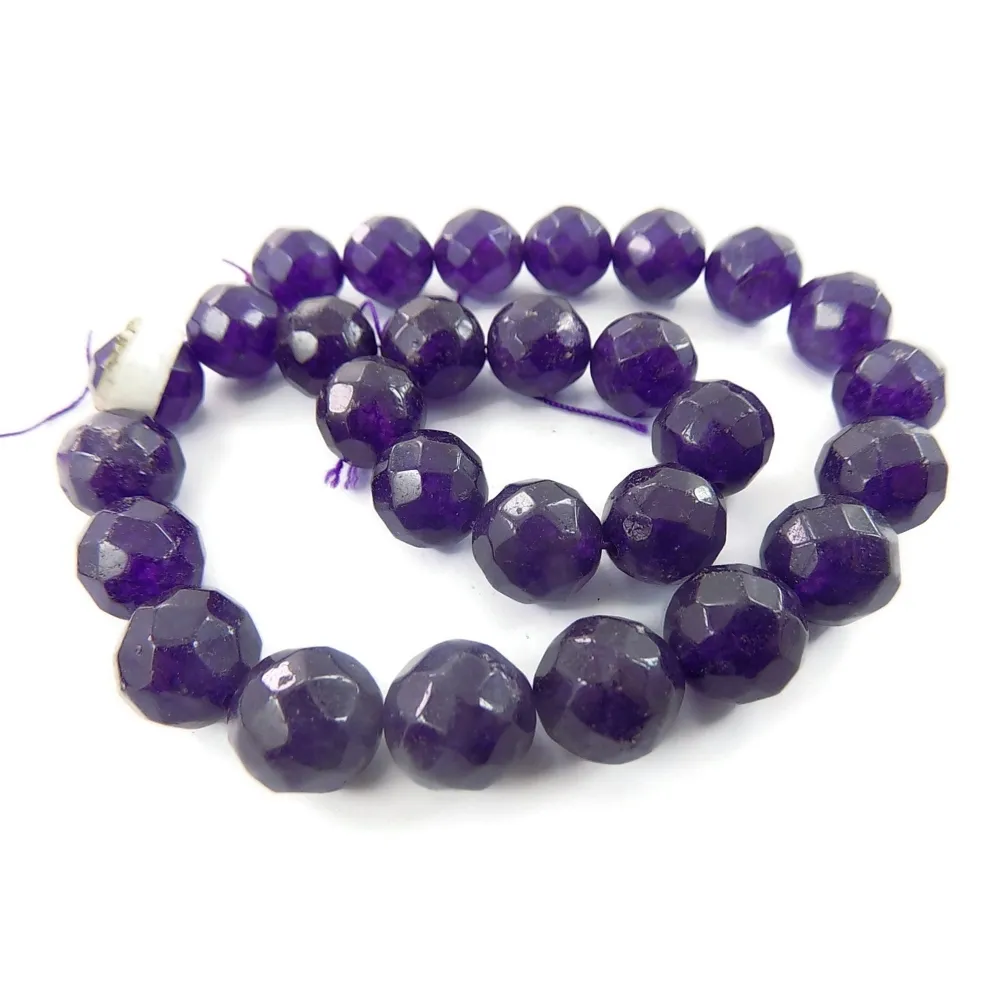 1 FILO PIETRE GIADA COREANA VIOLA SFACCETTATA SEMIGREZZA DA  14 MM