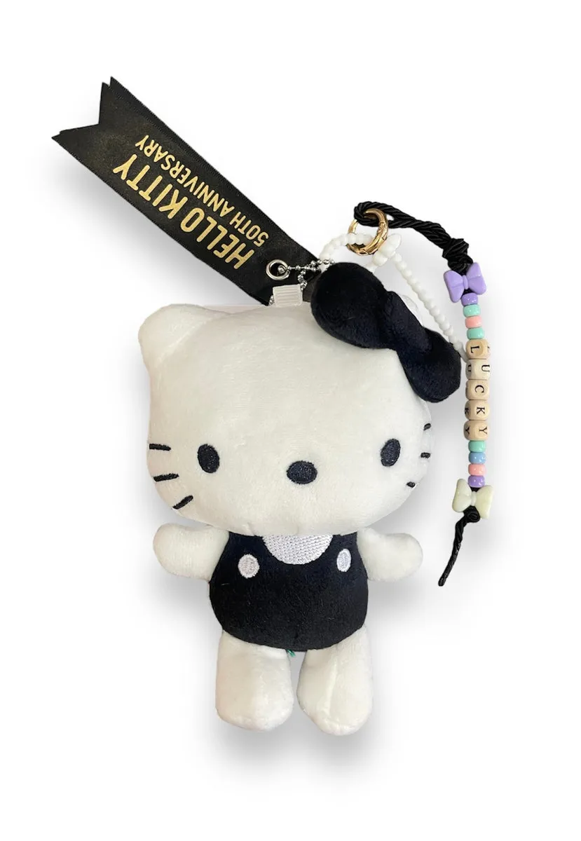 Portachiavi applique e charms borsa hallo kitty peluche 50 esimo bianco e nero Pimp your Bag