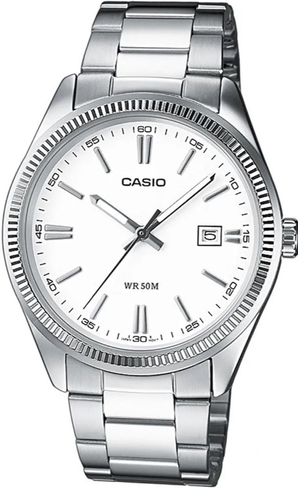 Orologio Uomo CASIO MTP-1302PD-7A1 Bracciale Acciaio Classico Vintage Bianco