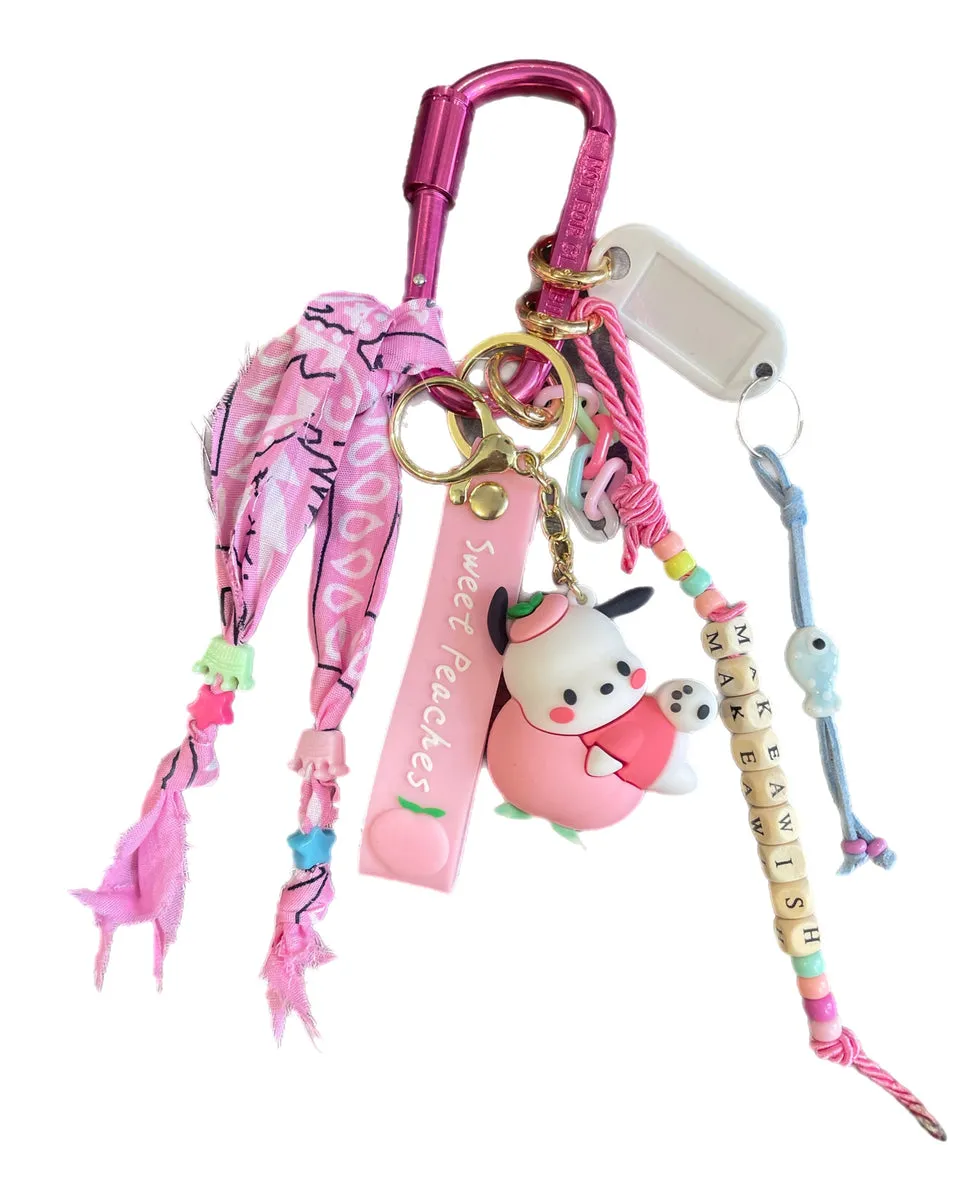 Pimp your Bag Keychain charms per borsa e portachiavi Pochacco peach