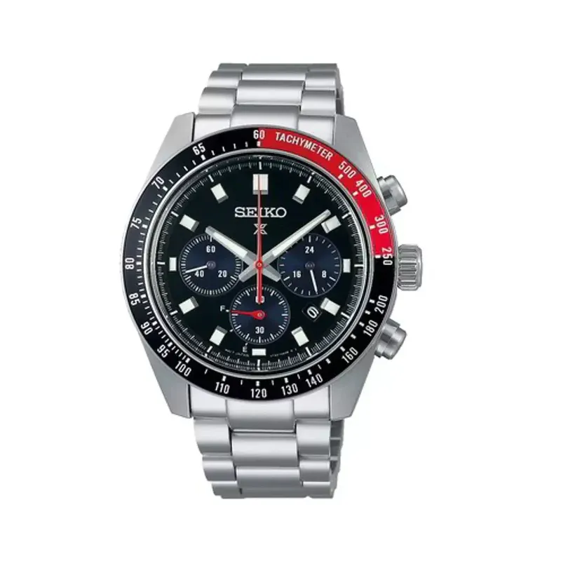 Orologio Uomo Seiko Prospex Cronografo al Quarzo Solare con Quadrante Nero 41 mm