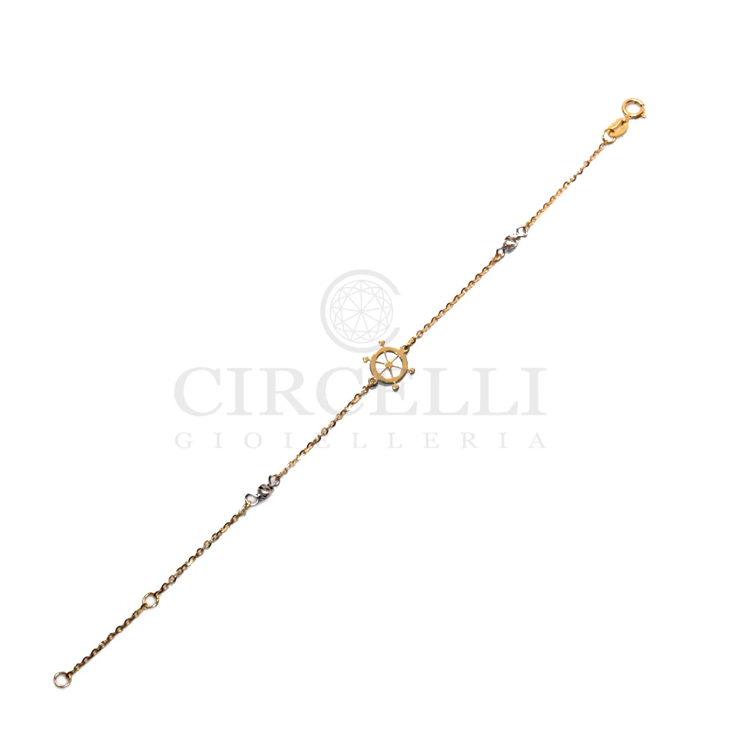 Bracciale bicolore timone oro 18k