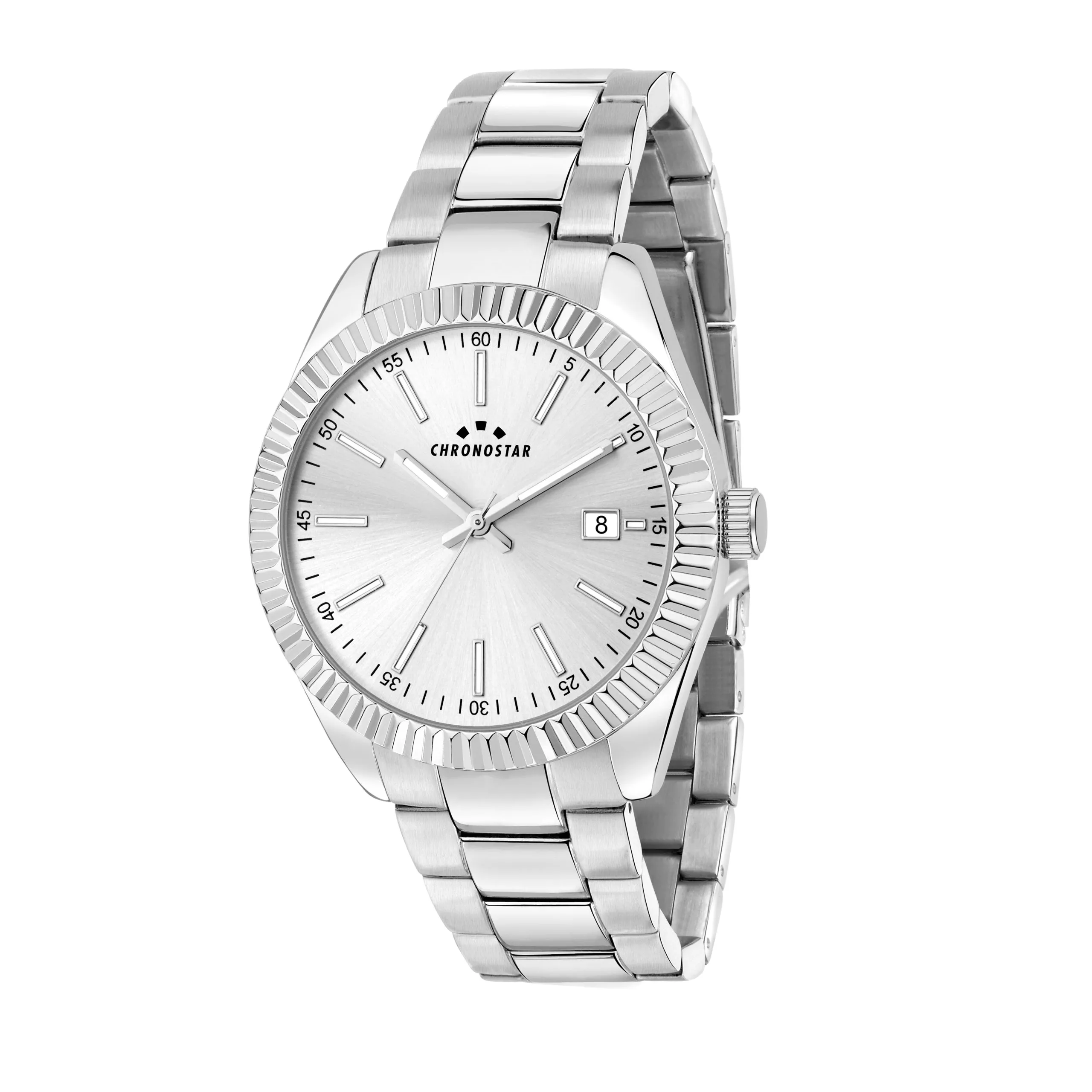 Orologio Uomo Chronostar al Quarzo con Quadrante Silver 41 mm