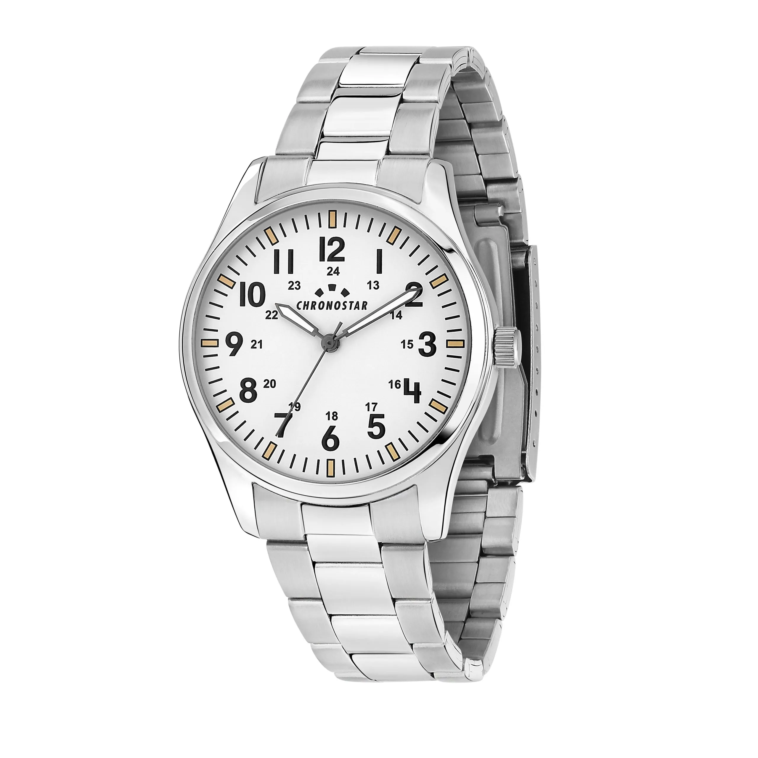 Orologio Uomo Chronostar Pilot al Quarzo con Quadrante Bianco 39 mm