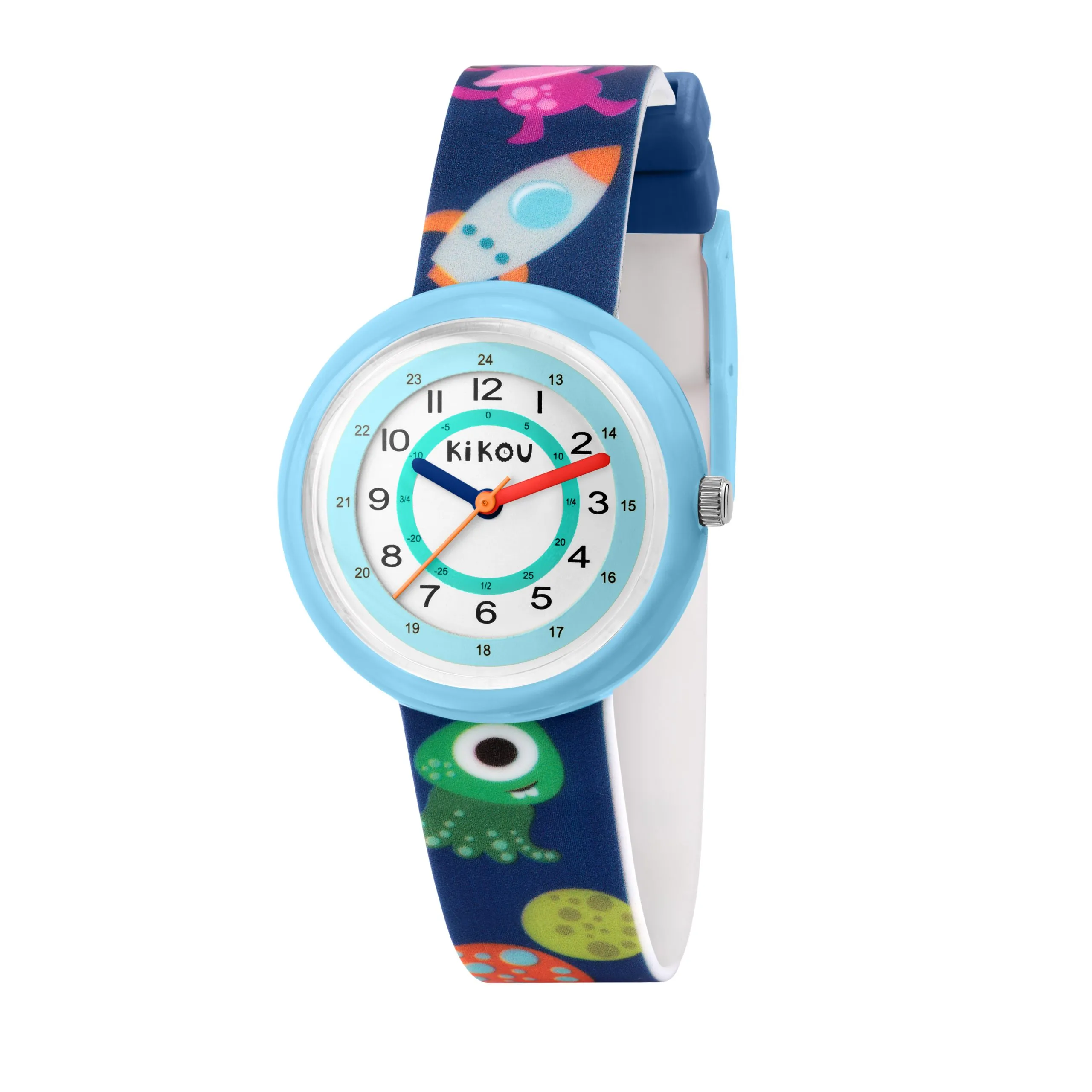 Orologio Bambino Kikou Watches al Quarzo con Quadrante Bianco/Turchese 30 mm