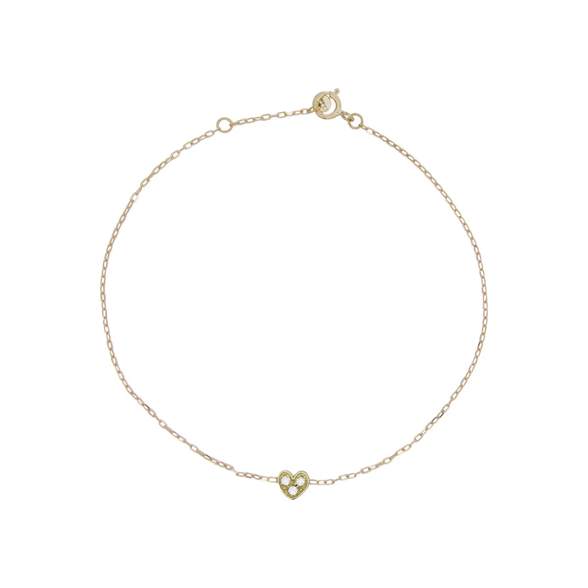 BRACCIALETTO CUORE E DIAMANTI LAB GROWN - ORO18KT