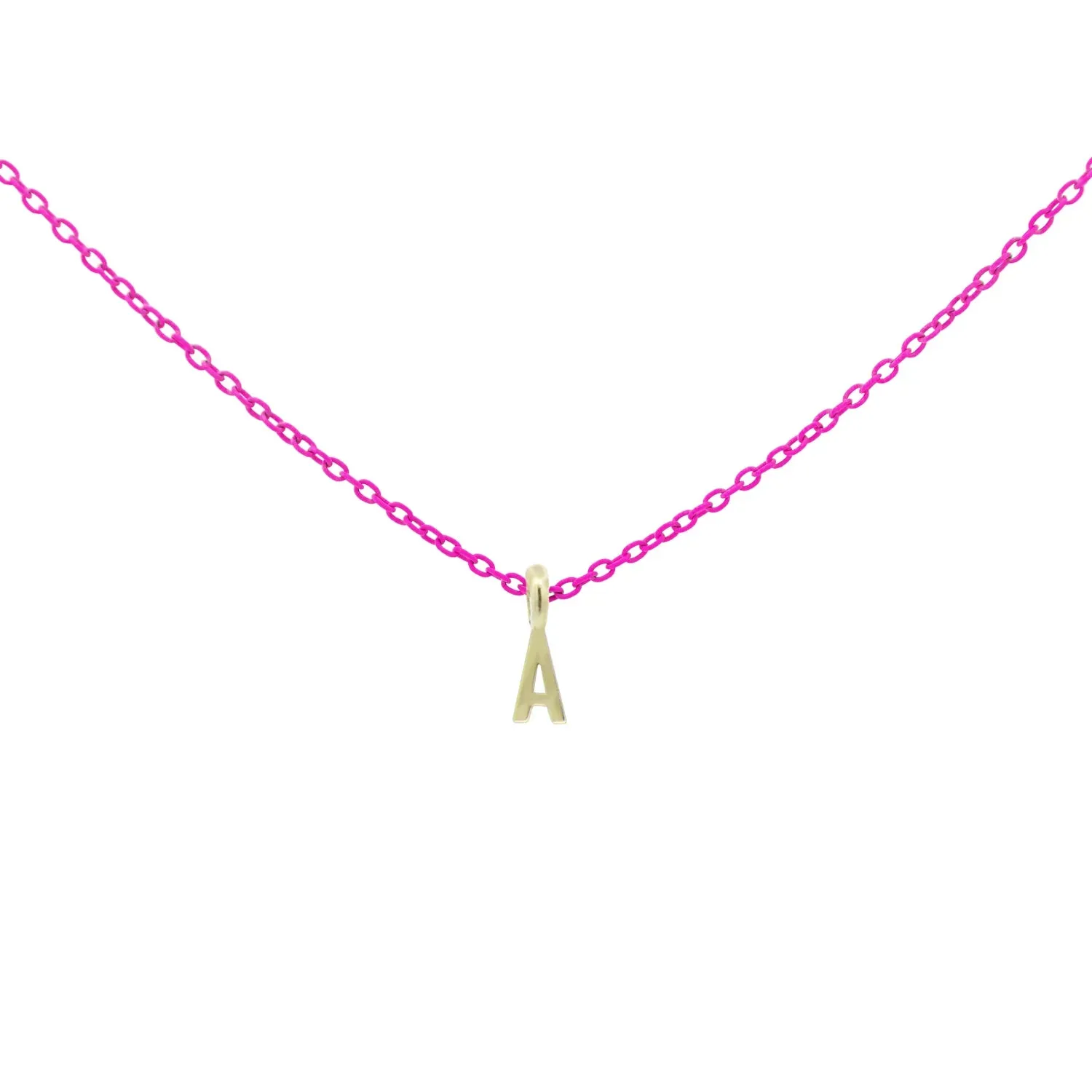 GIROCOLLO LETTERA FUCSIA FLUO - ORO18KT