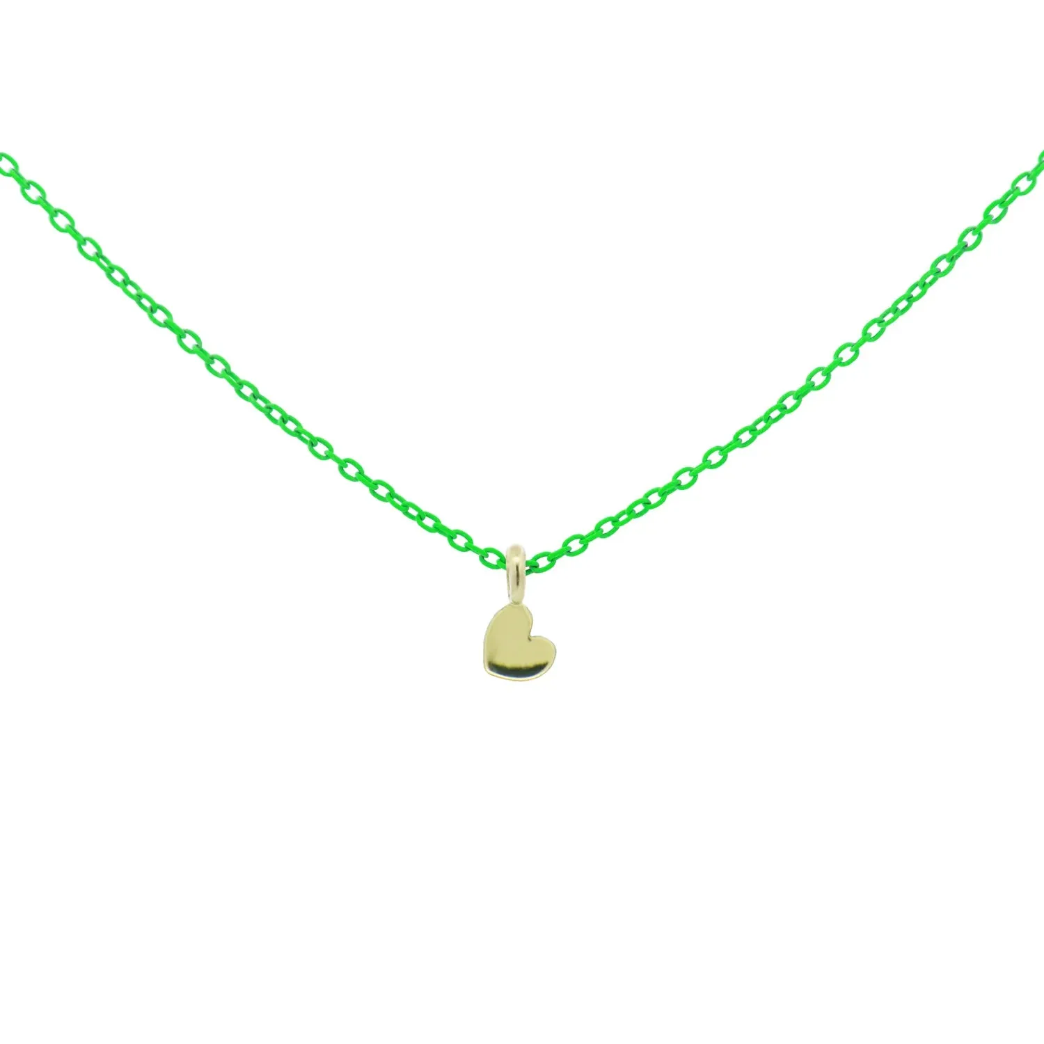 GIROCOLLO CUORE VERDE FLUO - ORO18KT