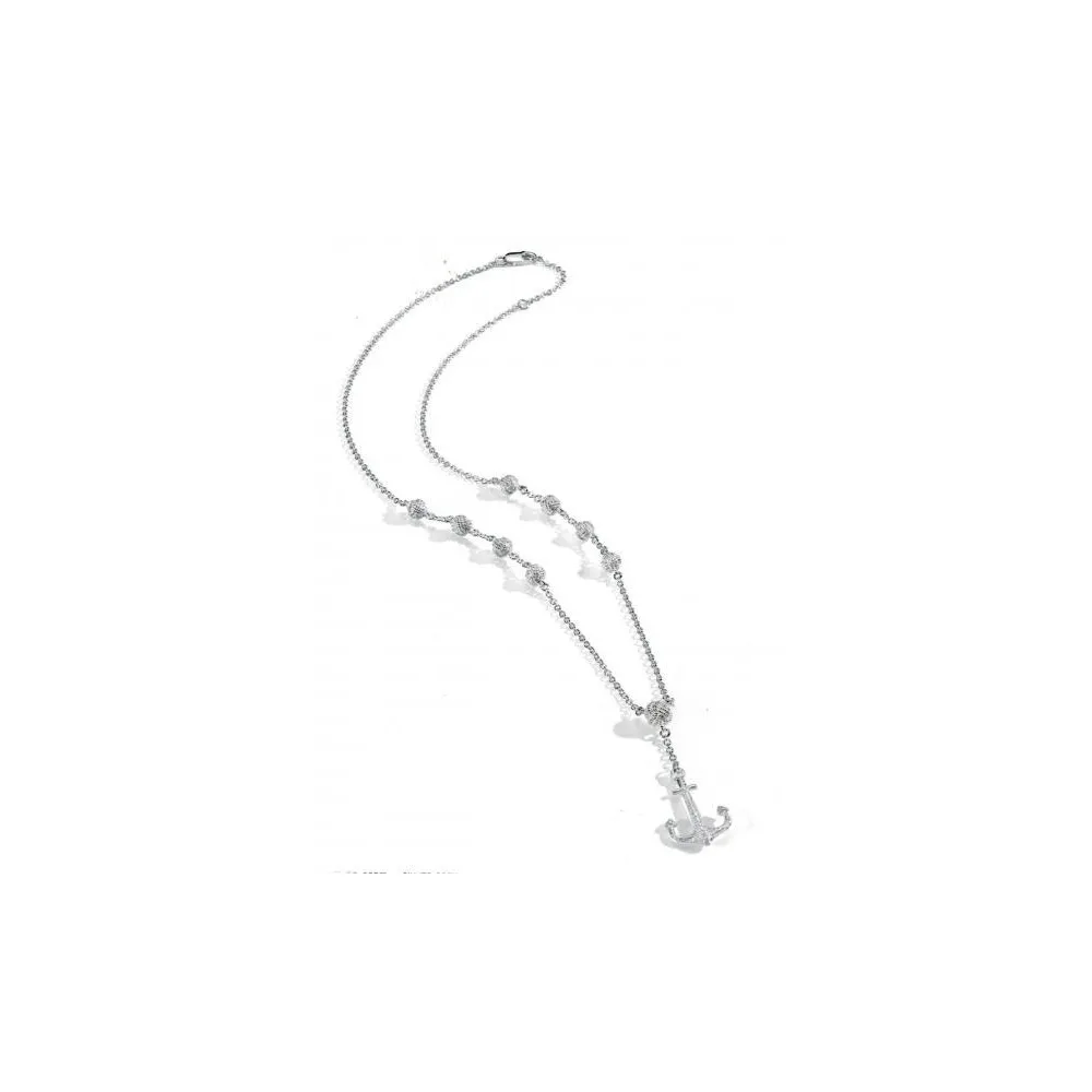 Collana MORELLATO JADE JAGGER STY01 Argento 925% Uomo Ancora Nodo Marinaro