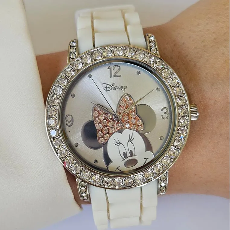 Abbagliato vintage Minnie Mouse Guarda per donne cinghia bianca sportiva