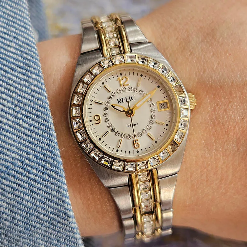 Vintage Relic Data dell'occasione Guarda le donne con pietre bianche