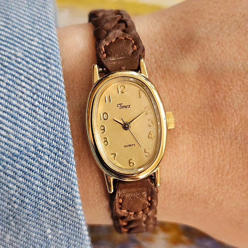 Analogico vintage Timex Orologio quarzo | Elegante orologio da tono d'oro per lei