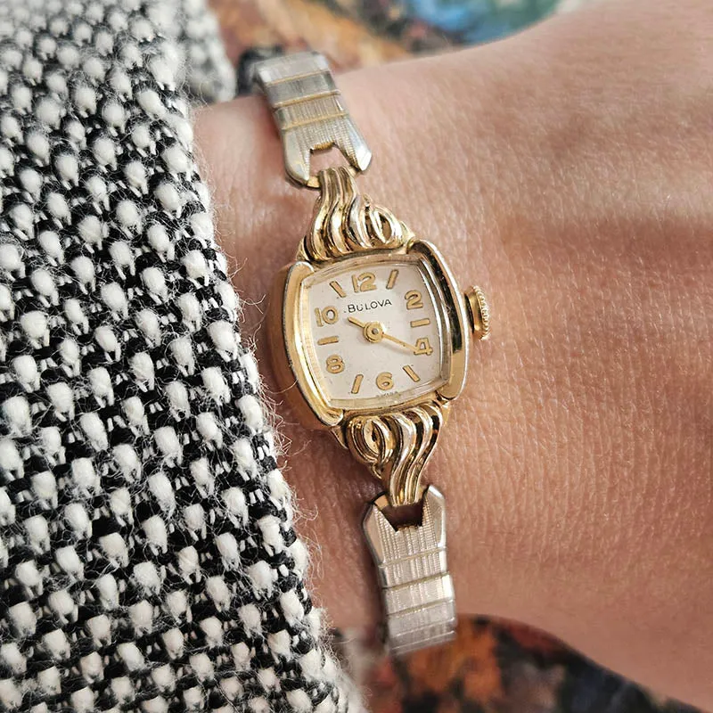 Vintage raro del 1962 Bulova Orologio da signore Orologio da donna 10kt Gold Placted