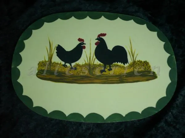 rundes Brettchen - Zeller Keramik Hahn & Henne