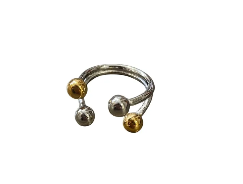Anello 4 sfere bicolor