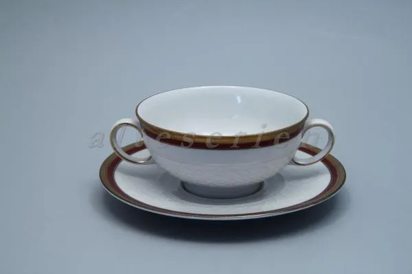Suppentasse mit Untere - Seltmann Weiden Annabell Rotrand Goldbordüre 31730