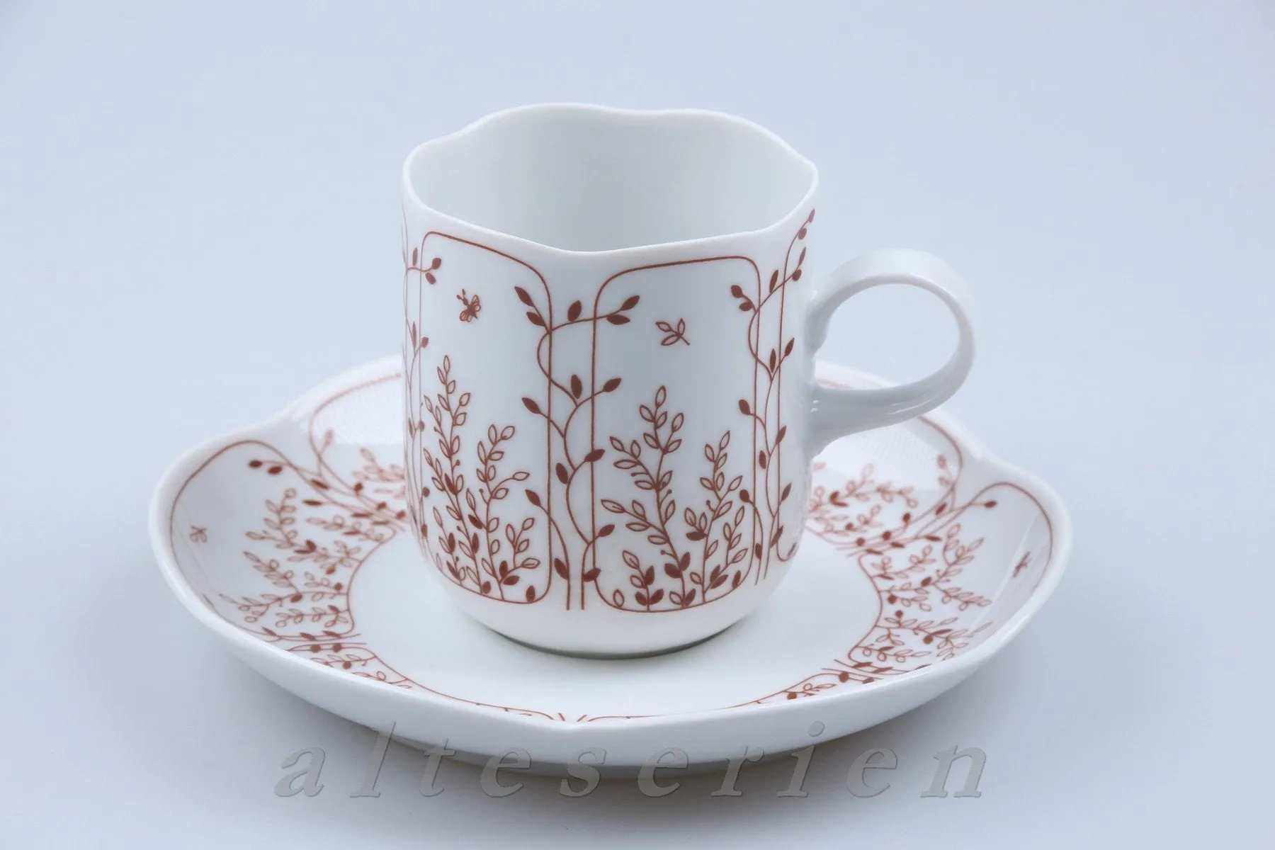 Kaffeetasse mit Untere - Tirschenreuth Fleur Blätterzauber - Braun
