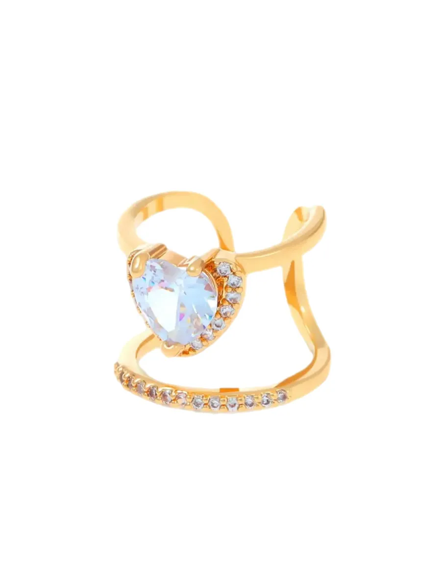 Anello Melory per unghia crystal cuore diadema