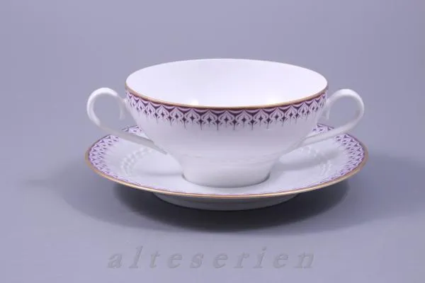 Suppentasse mit Untere - Tirschenreuth Melodie Lila Kranzkante 8109