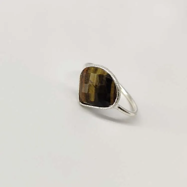 Anello a fedina in argento Jana con pietra dura