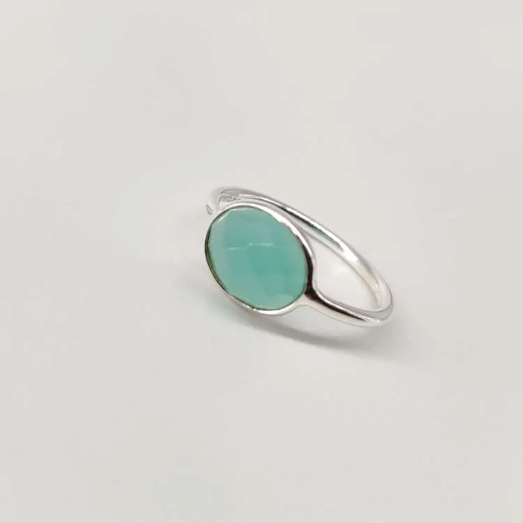 Anello a fedina in argento Angelita con pietra dura