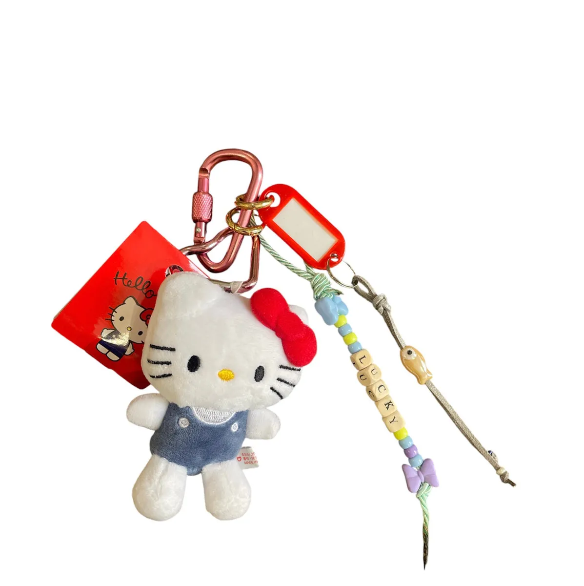 Portachiavi e applique borsa Pimp your Bag Hallo kitty Classic tutina blu   in peluche