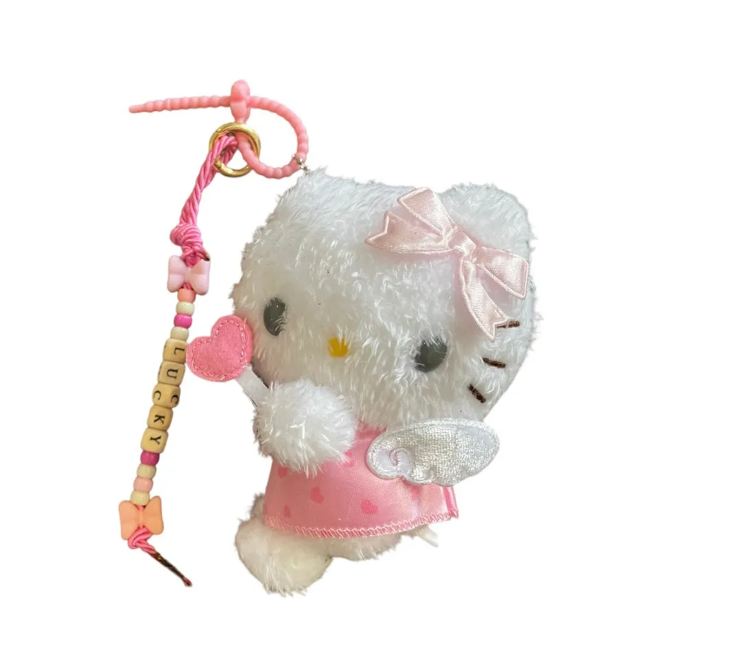 Portachiavi e applique borsa Pimp your Bag Hallo kitty Angel cuore   in peluche