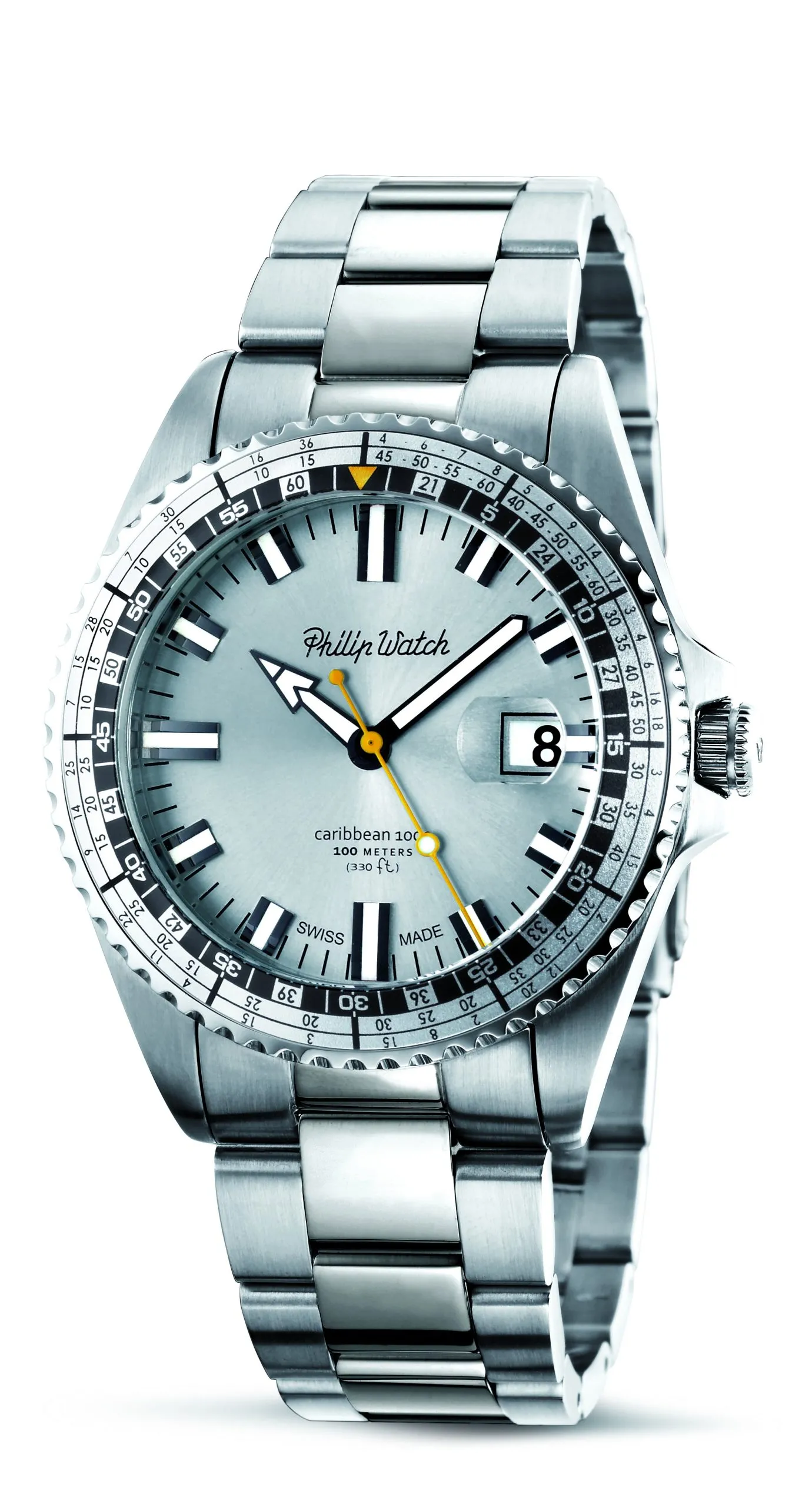 Orologio Uomo Philip Watch Caribbean al Quarzo con Quadrante Silver 42 mm