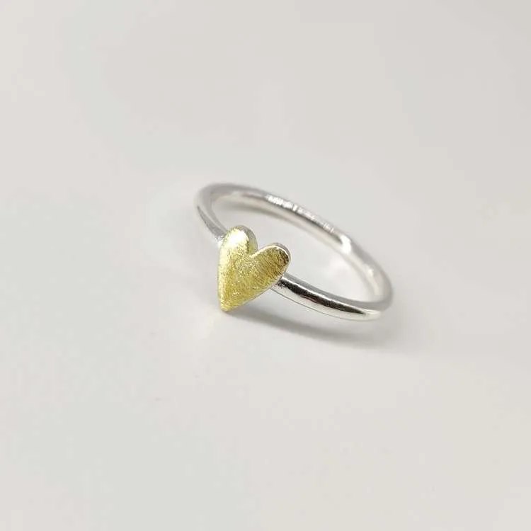 Anello a fedina Cuore in argento