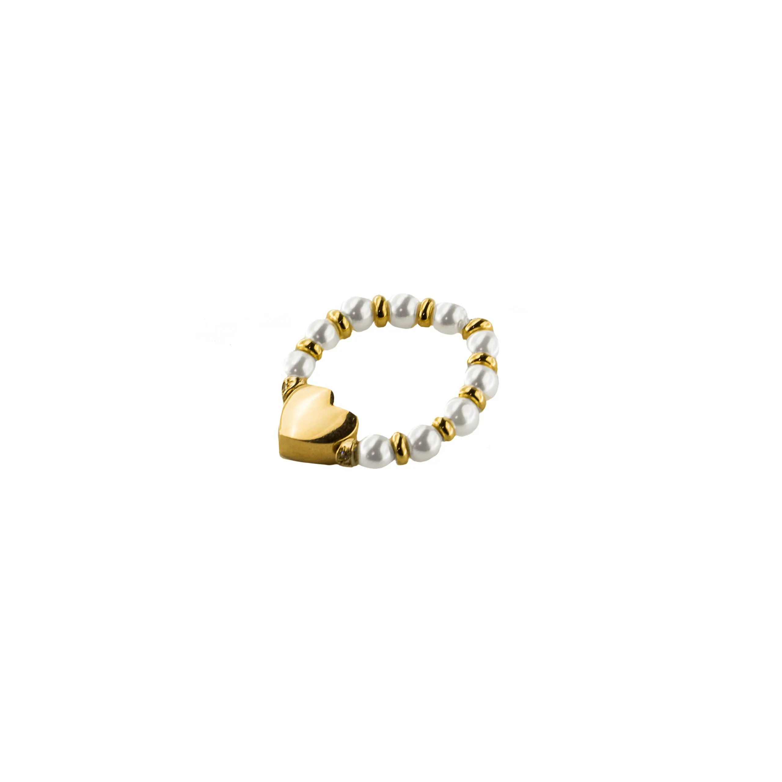 Anello Donna Rue Des Mille Elastico Perle E Cuore
