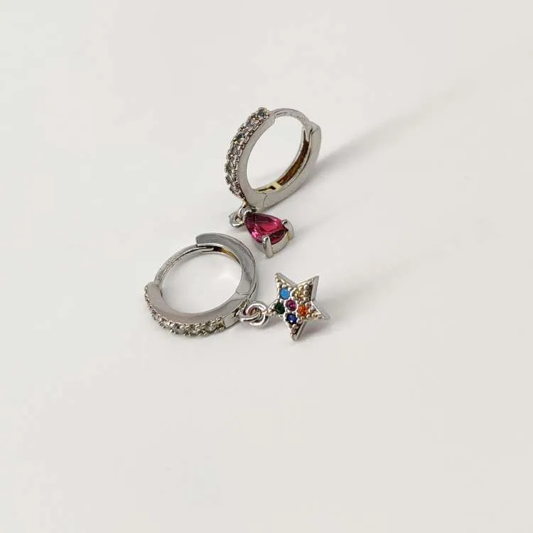 Orecchini pendenti Yvonne in argento con pietre dure