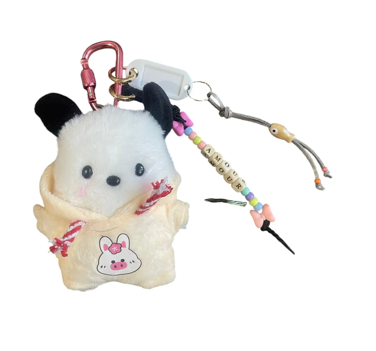 Portachiavi e applique borsa Pimp your Bag Pochacco con tutina   in peluche