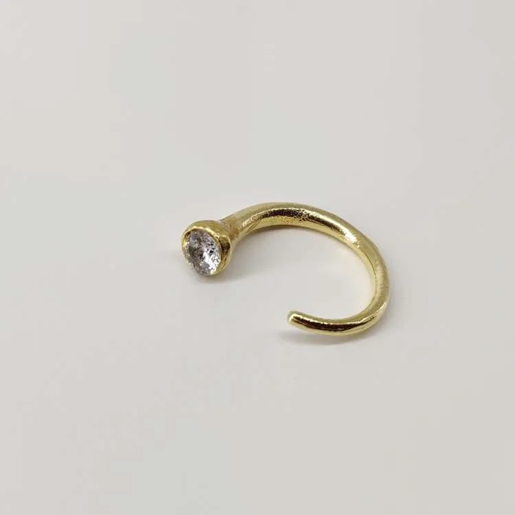 Anello a fedina aperta U con cristallo Swarovski