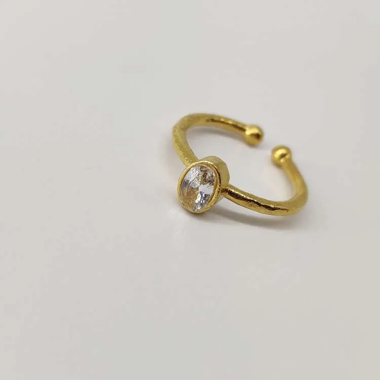 Anello a fedina aperta Olga con cristallo Swarovski