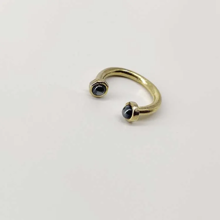 Anello a fedina aperta Tina con pietre dure