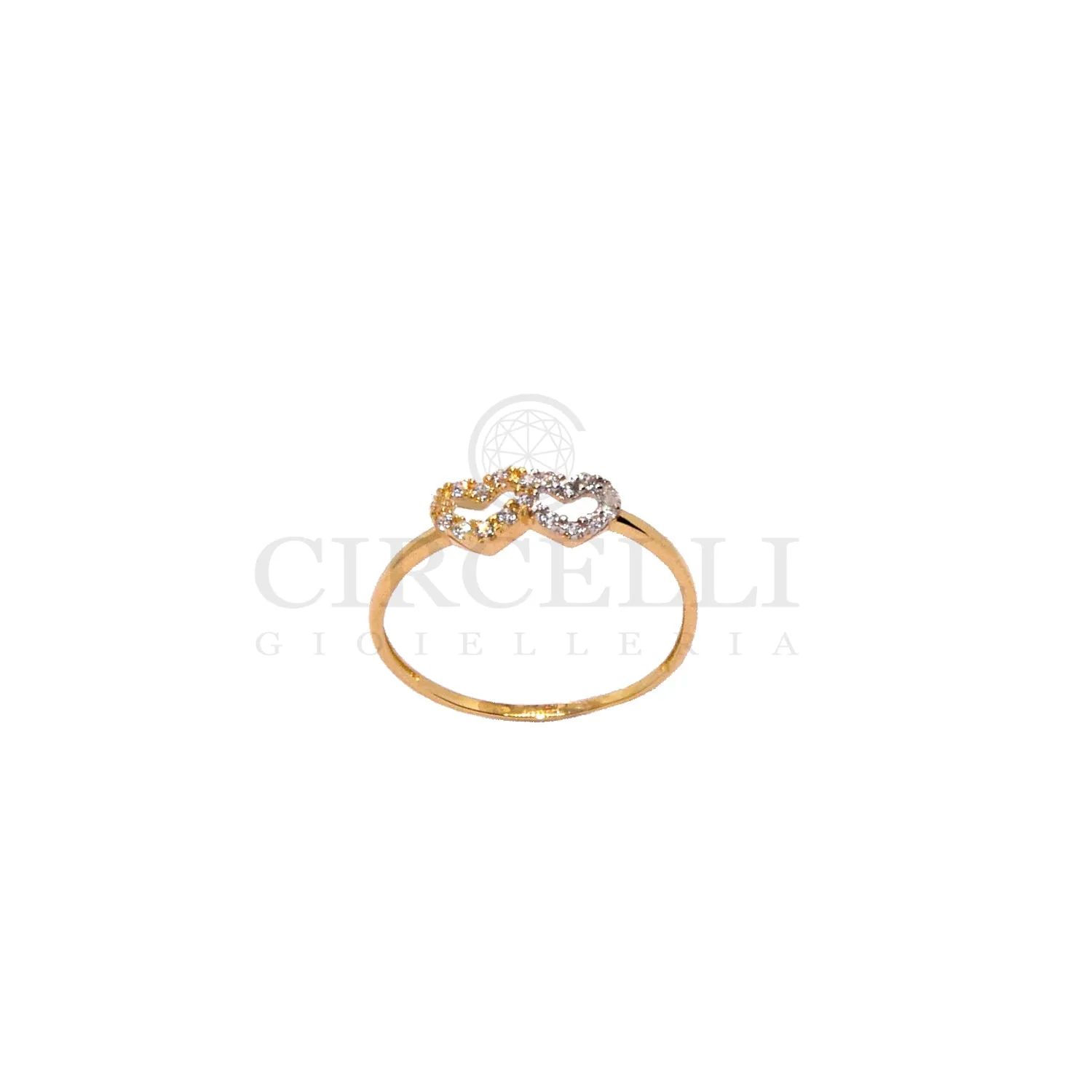 Anello cuori oro 18k