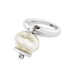 Anello Et Voilà Campanelle Argento e resina bianca