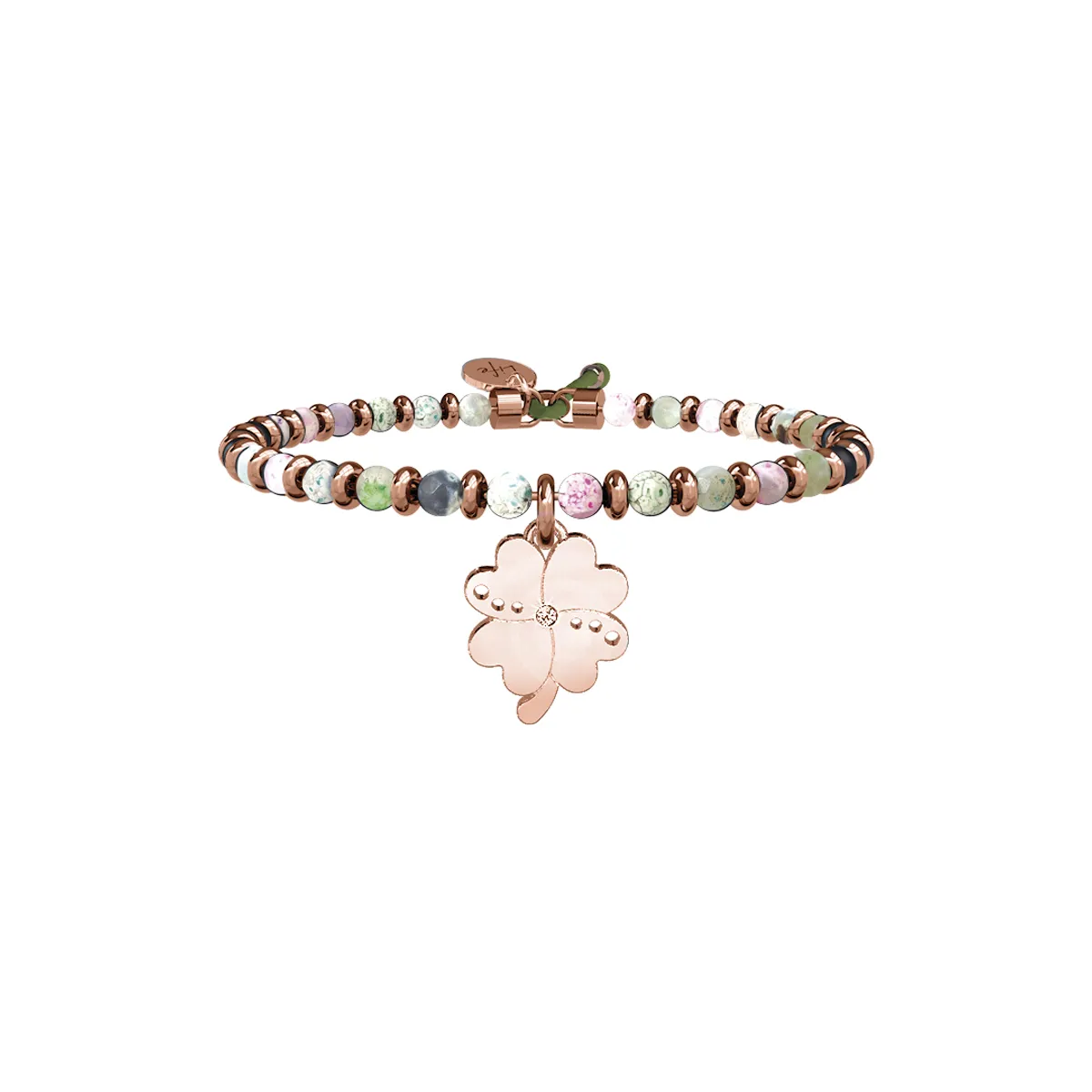 Bracciale Donna Kidult Nature Quadrifoglio con Agata Multicolor