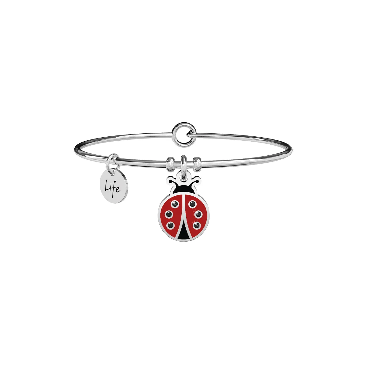 Bracciale Donna Kidult Animal Planet Coccinella con Smalto Rosso