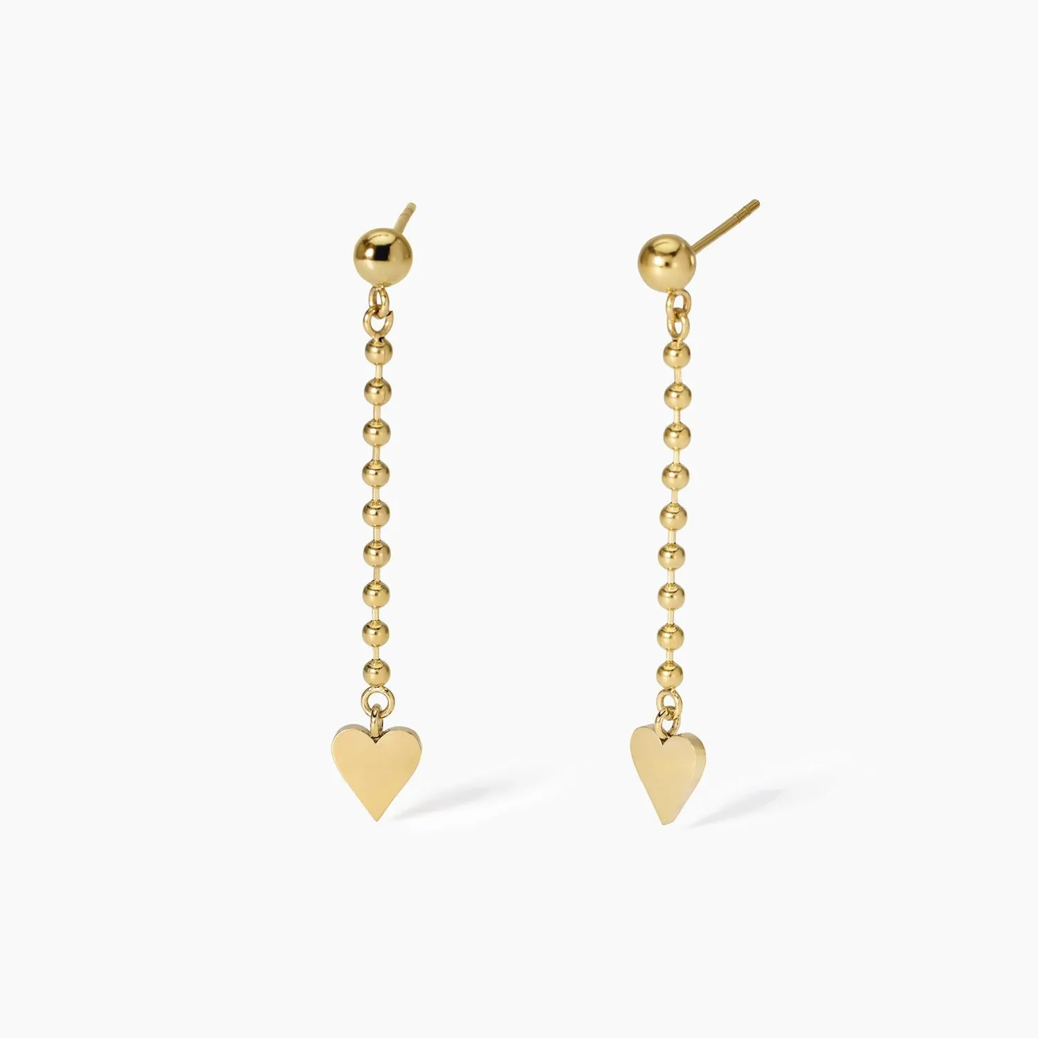 Orecchini pendenti dorati con cuori Kidult