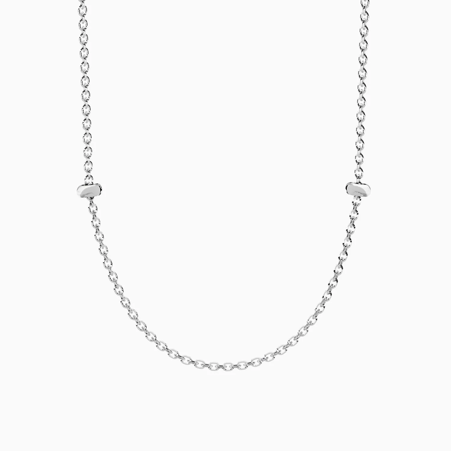 Collana in acciaio con catena forzatina diamantata Kidult