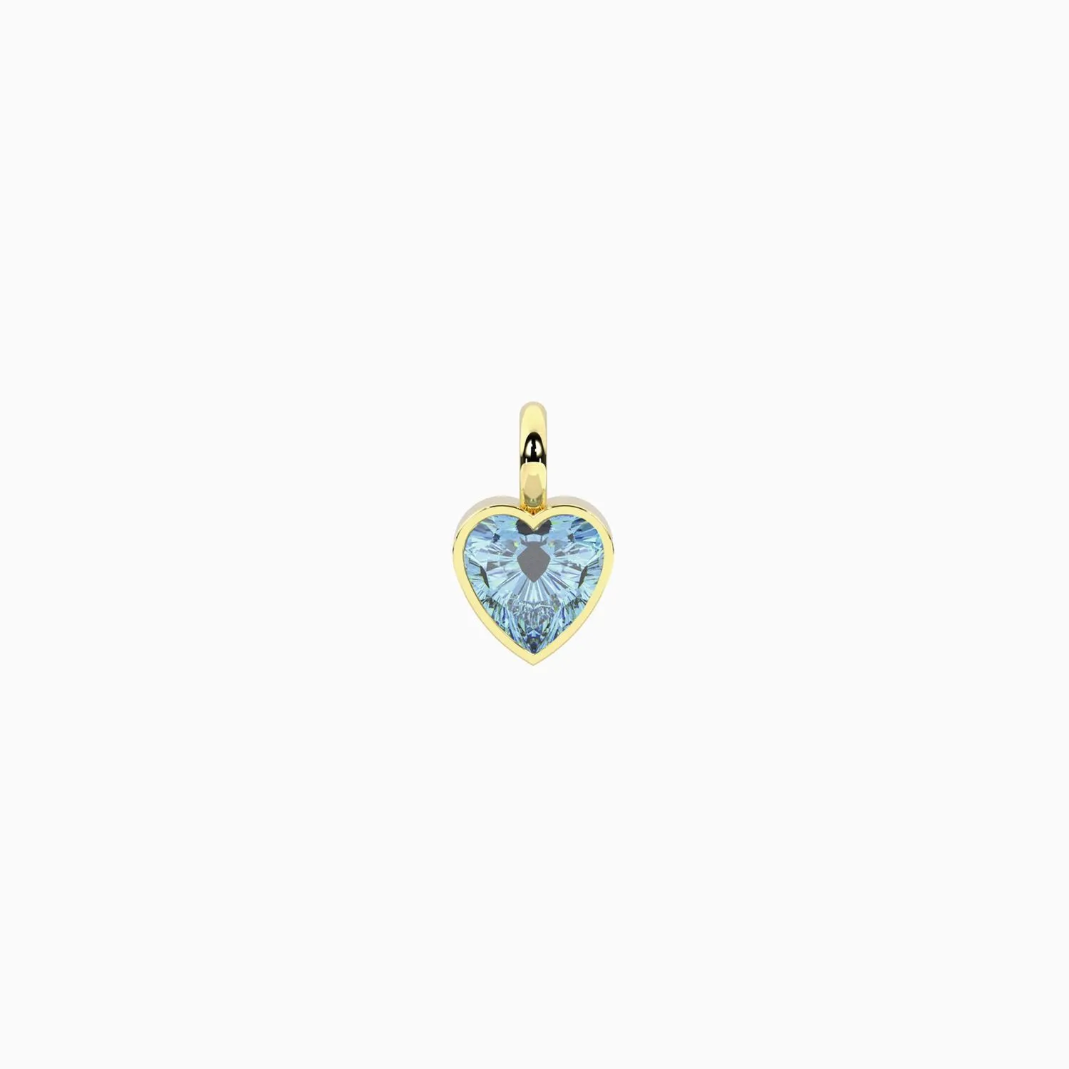 Ciondolo cuore dorato con zircone azzurro Kidult